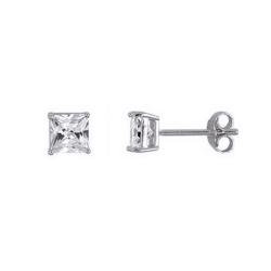 Cercei argint 925 cu zirconii patrate de 4 mm [0]